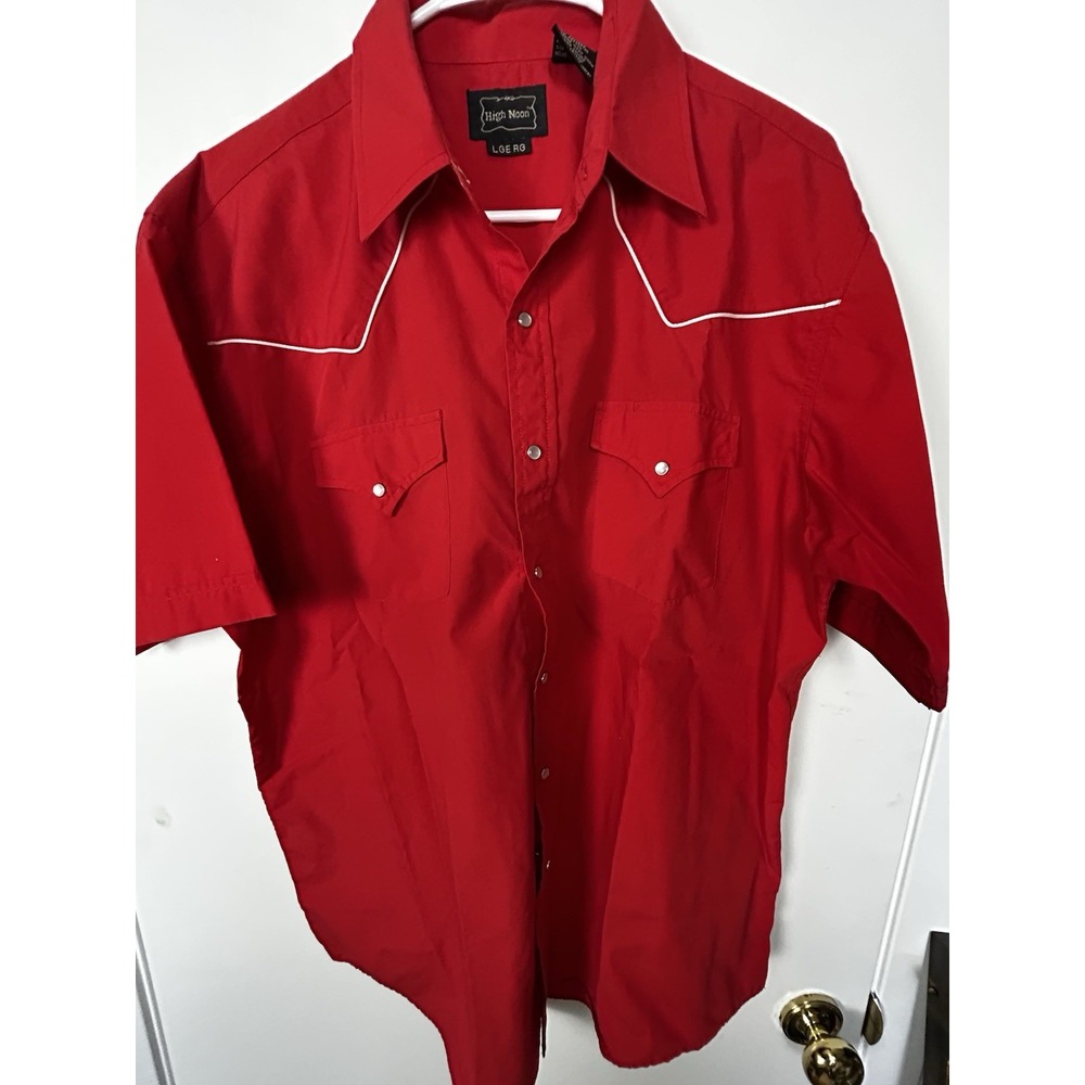 High Noon Cowboy Western Shirt Size Large Pearl Snaps Rodeo Rancher Cowboy S/S